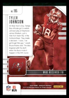 2020 Panini Absolute #195 Tyler Johnson Rookie Tampa Bay