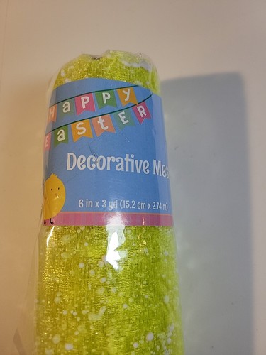 CRAFTER'S SQUARE 6" x 3 yd Splatter Decorative Mesh - Green NEW - Picture 2 of 5