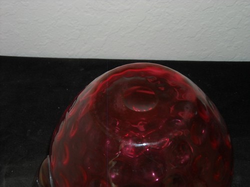 Victorian Cranberry Glass Coin Spot Coin Dot Water Pitcher with Applied Handle - Picture 5 of 5