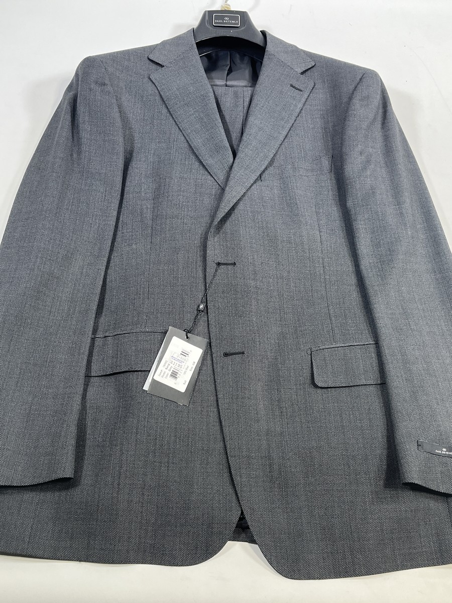 Mens Paul Betenly Classic Gray Wool Classic Fit Suit 42R 36W NEW