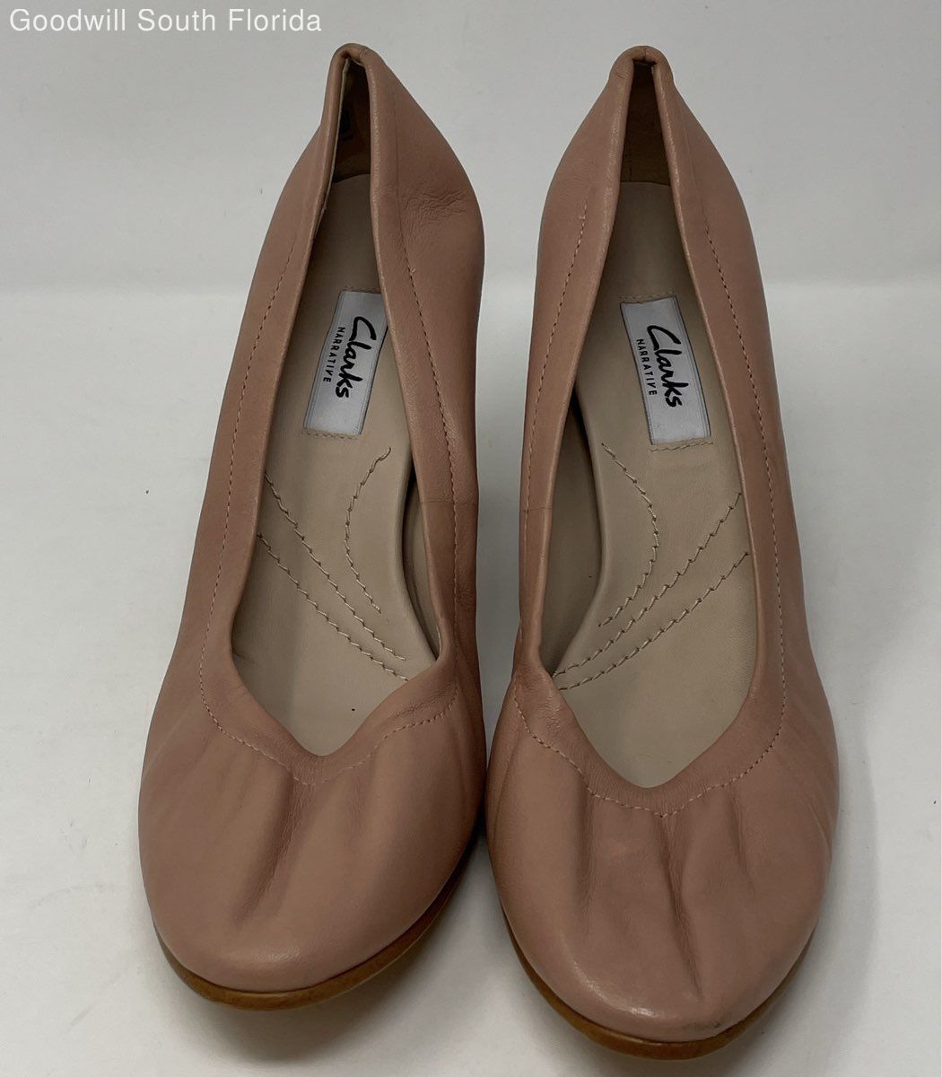 Clarks Women's Grace Eva Rose Pink Leather Slip-On Block