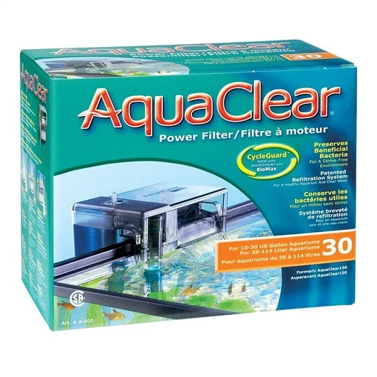 HAGEN AquaClear 30 Aquarium Power Filter HOB 150 GPH