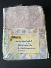 Kidsline Solid Pink Chenille Baby Blanket 30” X 40” (Crib Size) Soft & Cuddly