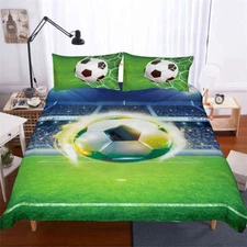 Football Good Quality Fire 3D Digital Print Bedding Duvet Quilt Cover Pillowcase