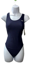 TYR MSO1A Womens Sport Wide Straps Solid X-back One Piece Swimsuit Navy Size 34