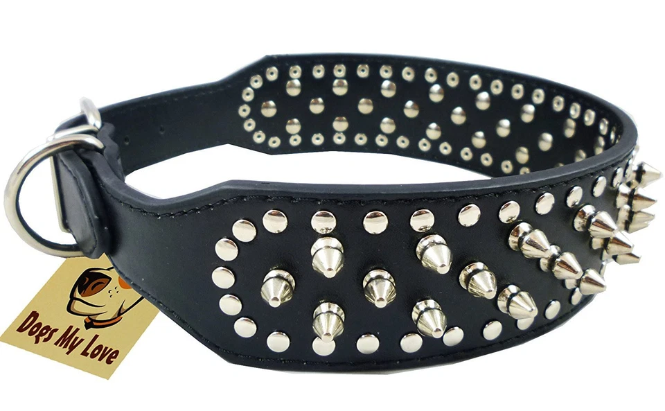 Sharp Spiked Studded PU Leather Collar for Large Dog Pet Pitbull Mastiff Durable - Image 3 of 4