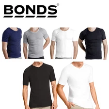 Bonds Crew V Neck Raglan Blank Plain Basic Men T‑shirt Tee Black White Blue Grey