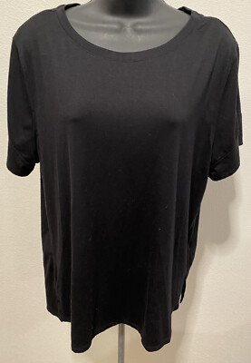 Athletic Works Womens X-Large Shirt Short Sleeve Stretch Black Soot