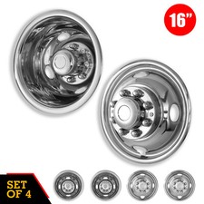 4 16 Dually Wheel Simulators 8 Lugs 4 Hand Hole Covers For 1974-1997 Ford F-350