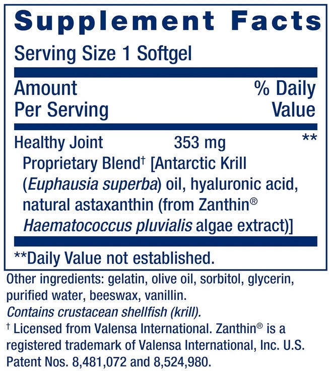 KRILL FÓRMULA ARTICULAR SALUDABLE INFLAMACIÓN LUBRICANTE COJÍN 90 Sgl EXTENSIÓN DE VIDA Foto 3 de 4