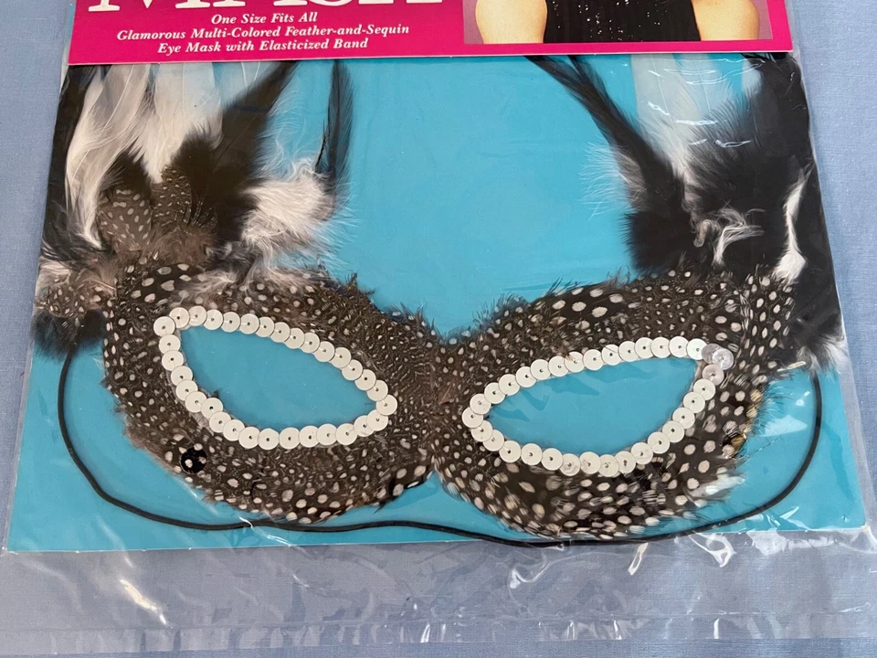 Fun World Feather/Sequin Masquerade Style Eye Mask With Elasticized Band One Sz. - Image 2 of 3
