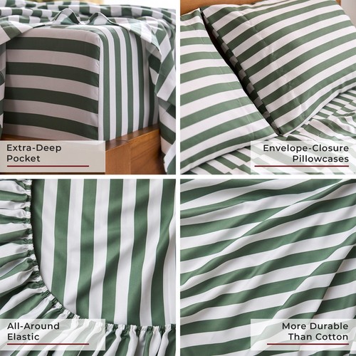 Mellanni 4-Piece Bed Sheet Set- Deep Pocket, Wrinkle, Stain Resistant Microfiber - Picture 174 of 193