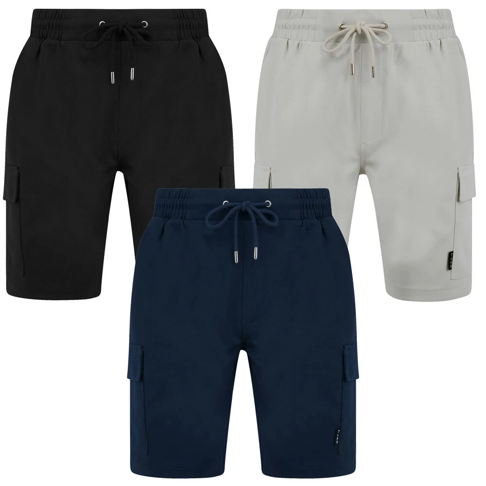 Tokyo Laundry Cargo Jogger Shorts Men's Multi-Pocket Stretch Fabric Casual Gym