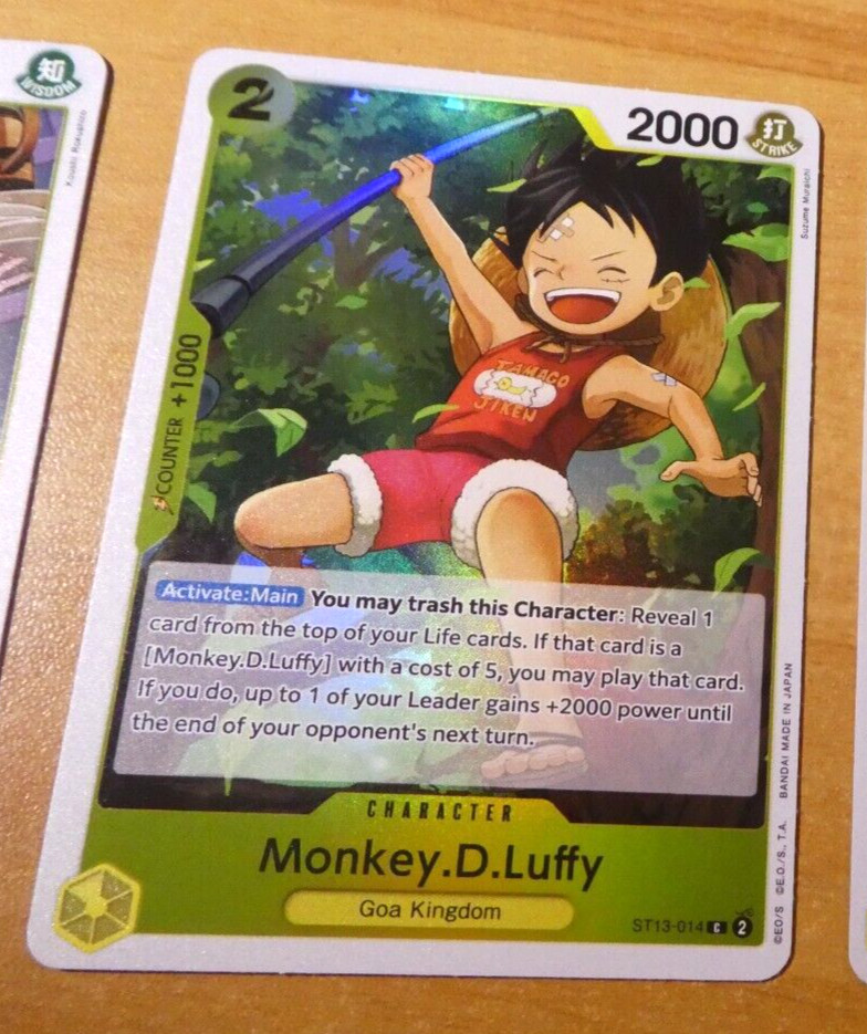 ONE PIECE ENGLISH CARD GAME HOLO CARD MONKEY.D.LUFFY ST13-014 ST EN NM