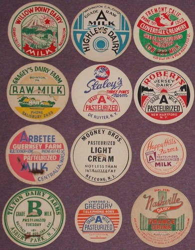 LOTE DE 24 tapas de botellas de leche originales diferentes #26 sin usar nuevo stock antiguo - Imagen 2 de 4