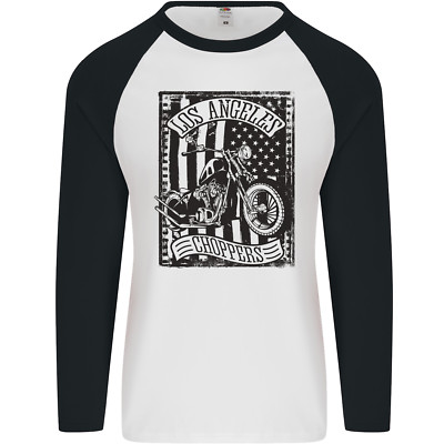LA Choppers Motorrad Motorbike Biker Herren L/S Baseball T-Shirt