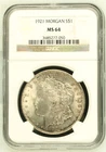 1921 Morgan Silver Dollar - NGC MS64