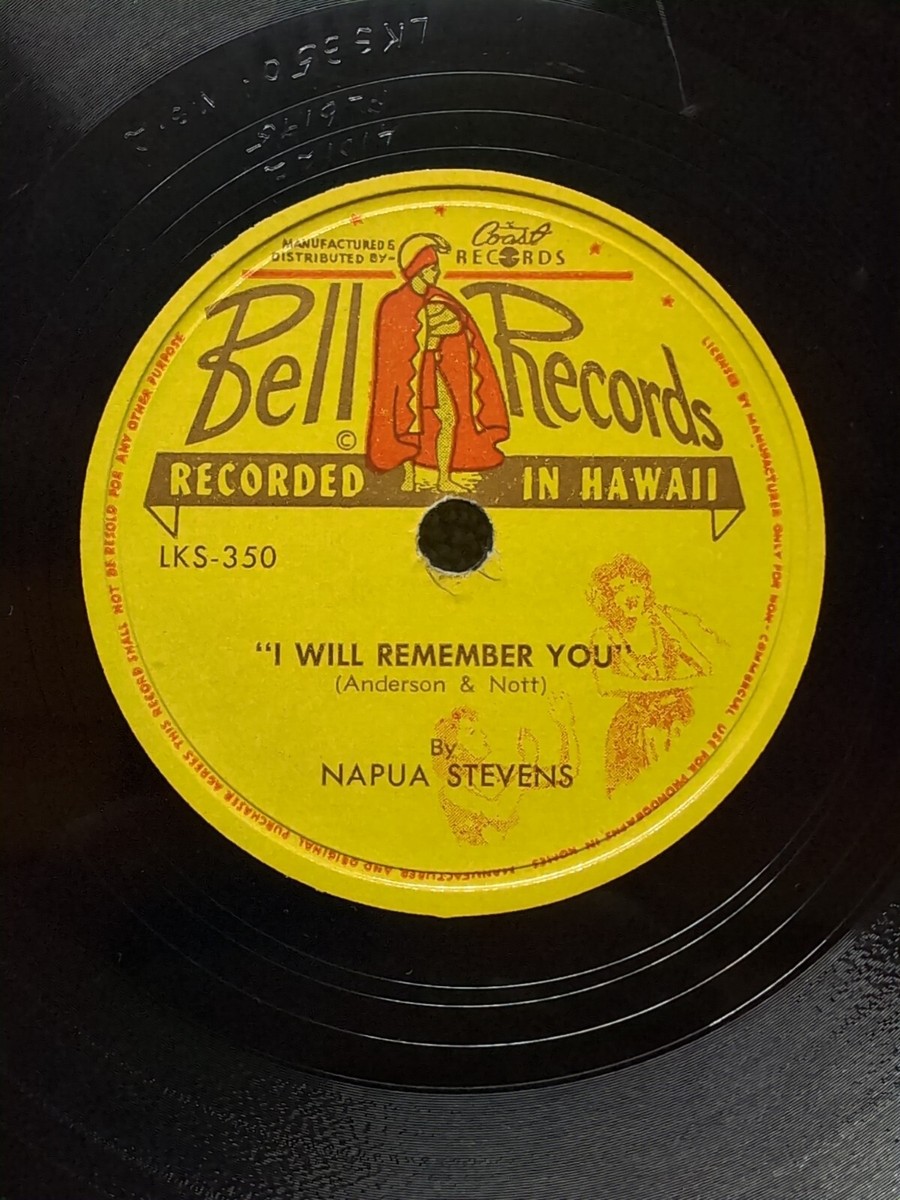 78 RPM I Will Remember You What Aloha Means Napua Stevens