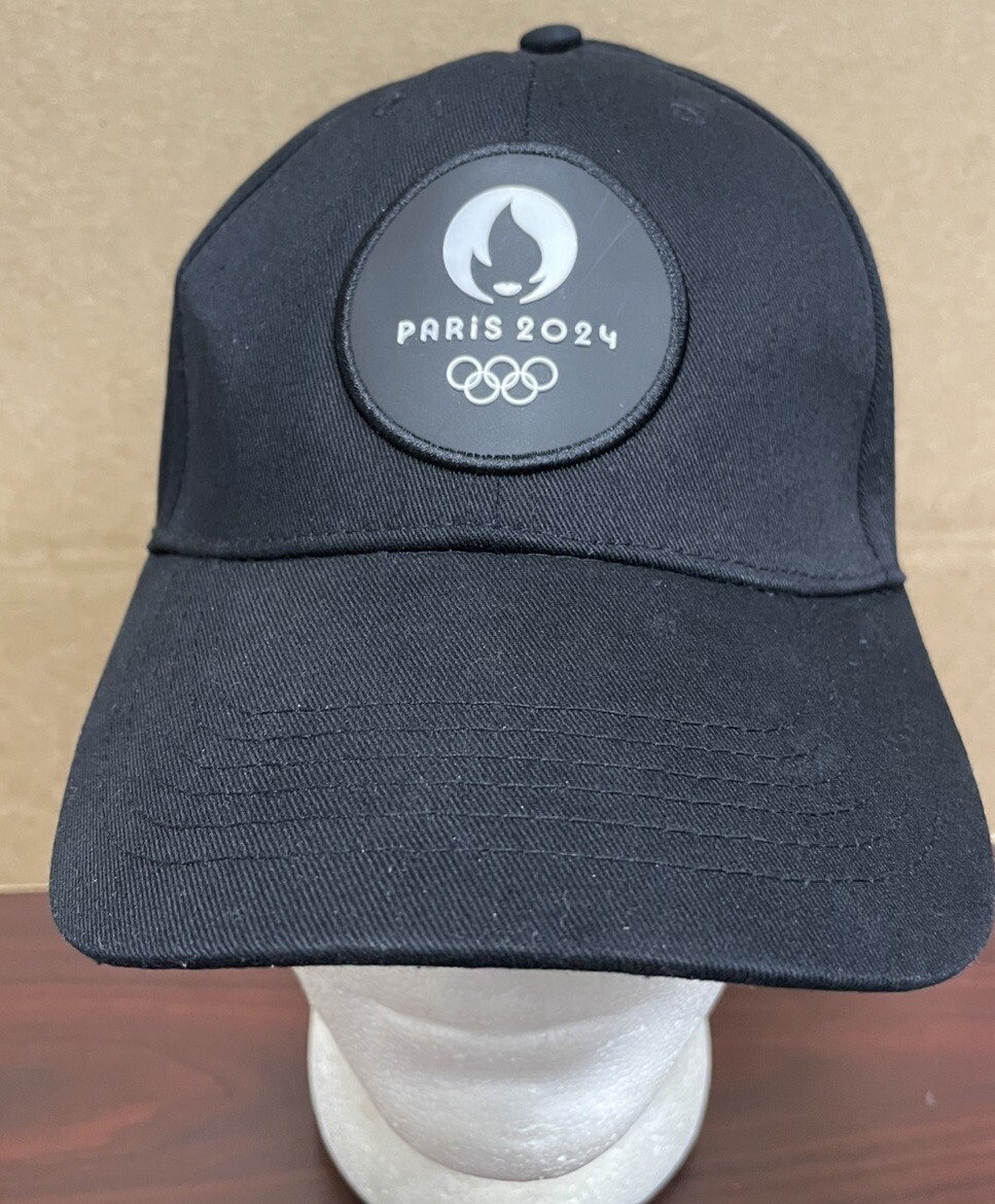 2024 Paris Olympics Black Strapback Baseball Cap with 3D Logo