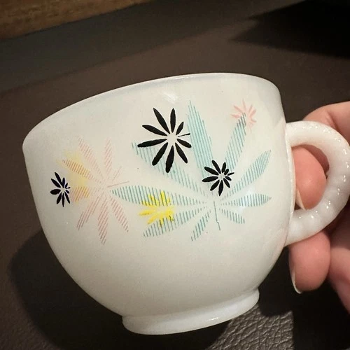 Vintage Federal Glass Atomic Flower Patio Snack 1950’s Replacement Tea Cup