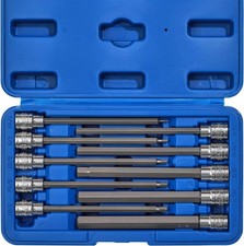 38 Drive Extra Long Allen Hex Bit Socket Set S2cr V Sae 10116 Inch 12 Inch