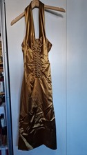 1990S Dolce Gabbana Gold Acetate Lycra Blend Fully Lined Halter Corset Laced
