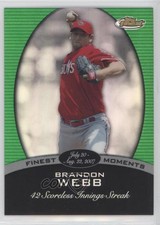 2008 Topps Finest Finest Moments Green Refractor /199 Brandon Webb #FM-BW 1u6