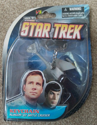 Vintage Star Trek Klingon D7 Battle Cruiser Schlüsselanhänger - Basic Fun/BFI - versiegelt