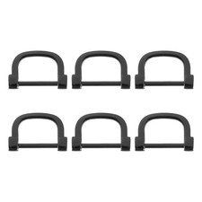 6Pcs D-Rings Screw in Shackle 16mm U Shape D Ring for Purse Bag DIY Black