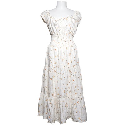 Xside, Kleid, Größe: XL, Weiß/Mehrfarbig, Baumwolle, Blumen, Damen #TB0