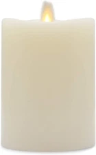 Matchless Flameless Pillar Candle (4.5 Inch, Ivory White); LED Battery-Operated