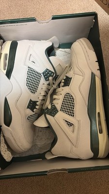 Nike Air Jordan 4 Retro FQ8138-103 Men's Size 10.5 Oxidized Green White Sneakers