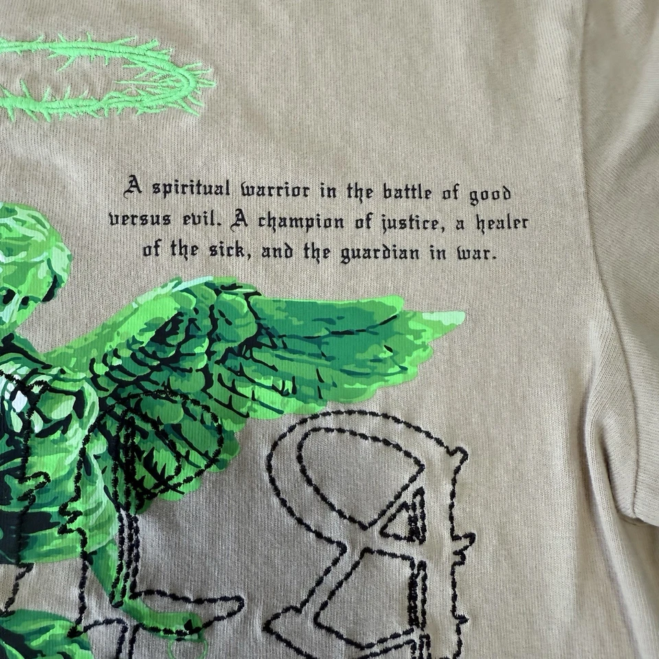 No Mercy T Shirt Tan Short Sleeve Men's Size Small Graphic Logo Crew Neck - Image 4 of 4