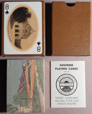 #ad 1943 Southern Pacific Lines SP Souvenir Views Playing Card Deck Sealed D4 5 $39.77