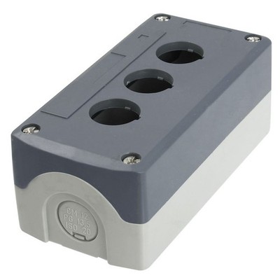 Gray Plastic 22mm Dia 3-Hole Push Button Switch Control Box Case *lm