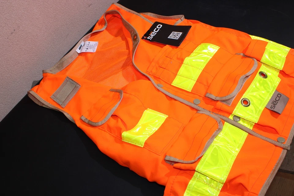 Chaleco Utilitario Seco Naranja Alta Visibilidad ANSI Clase 2 Surveyor Talla XS 38 8069-38-PARA Foto 2 de 4