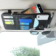Car Sun Visor Organizer, Multifunctional Leather Sun Visor Organizer Sunglass Ho
