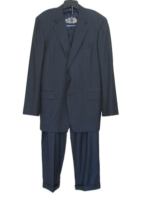Hickey Freeman Suit Mens 42L Gray Wool Bespoke Blazer & Pants Vintage 90s
