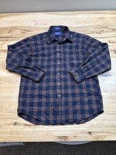 Sir Pendleton Men  s Plaid Fine Worsted Wool Button Down Shirt Size Large