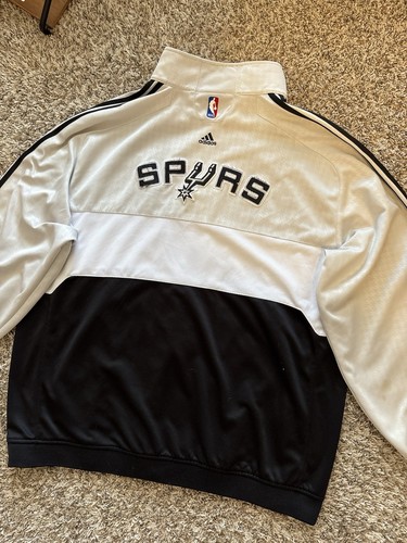 Adidas San Antonio Spurs Basketball Warm Up Full Zip Jacket Men's Size 2XL Used - Picture 11 of 17
