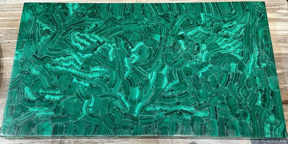 Semi Precious Marble Malachite Coffee Table Top Handmade Decor Christmas Gifts - Image 2 of 4