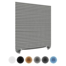 Window Blinds Cordless Blackout No Drill Cut to 35"W x 59"H, Grey - 1 Pack