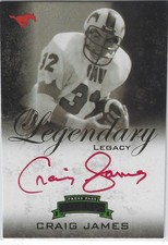 CRAIG JAMES SMU MUSTANGS 2008 PRESS PASS LEGENDS LEGACY RED AUTO AUTOGRAPH CARD