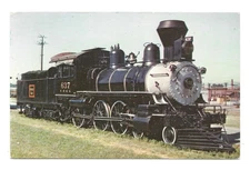 Burlington Northern Railroad Quincy 10 Wheeler # 637 Aurora Illinois Postcard