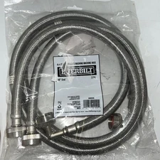 Everbilt 4 ft. Polymer Coated Stainless Steel Washing Machine Connector (2-Pack)