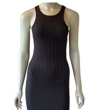 REFORMATION Black Mel Ribbed Knit Crewneck Bodycon Tank Size XL