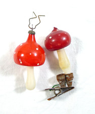 ADDOBBO DI NATALE VINTAGE  1950 VETRO  PALLA ALBERO DI NATALE FUNGO AMANITA