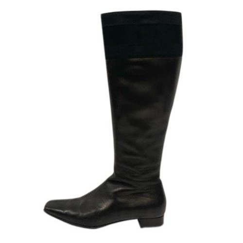 GUCCI Women's Long Square Toe Leather Boots Size:36/JP:23 Black 141191K Authen thumbnail 4