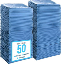 Premium Shop Towels 14  X12  , Commercial Grade Blue, 50 Pack