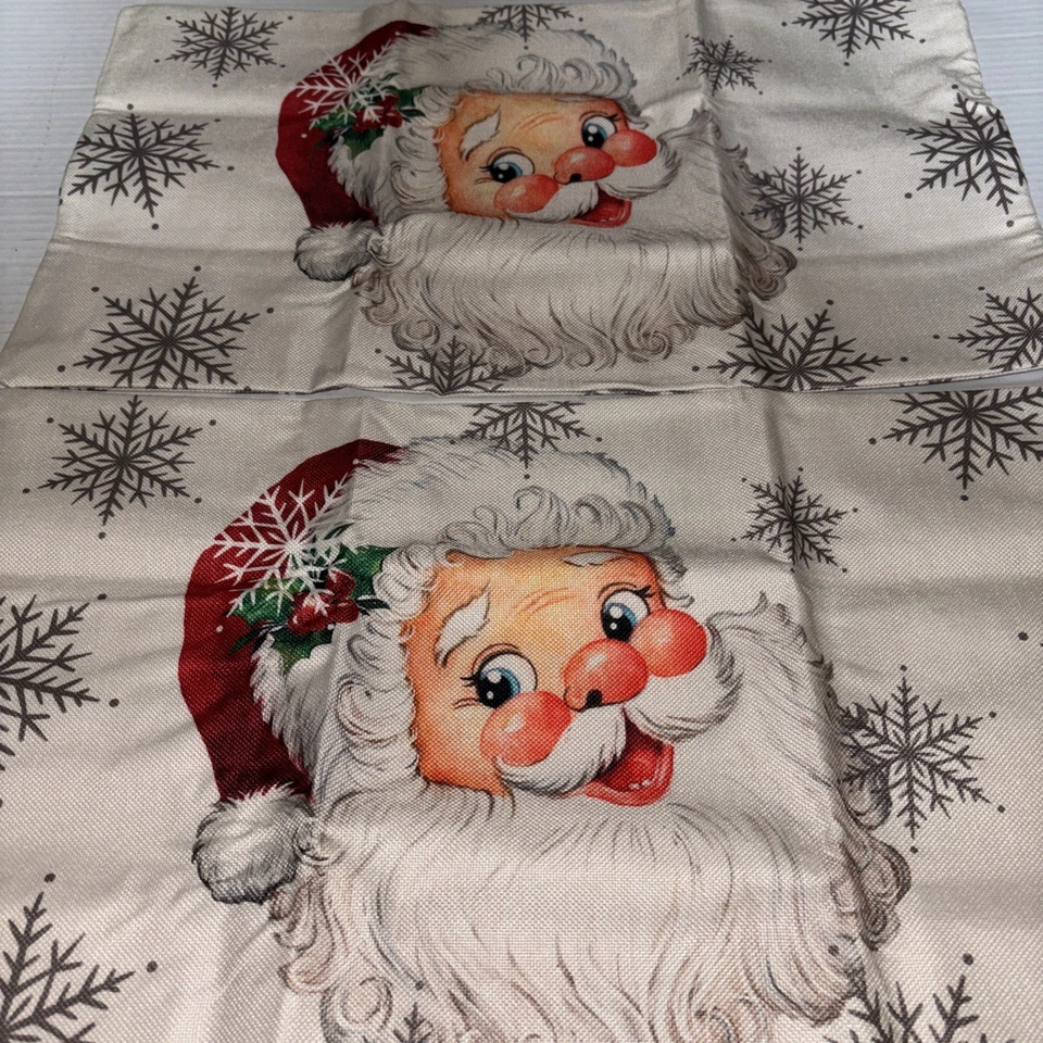 Упаковка из 2 наволочек Santa на молнии закрыть 12 x 20 «совершенно новый двусторонний принт - Изображение 3 из 4